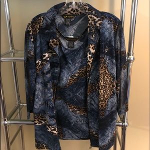 NWT L Valentina tunic and cover blouse